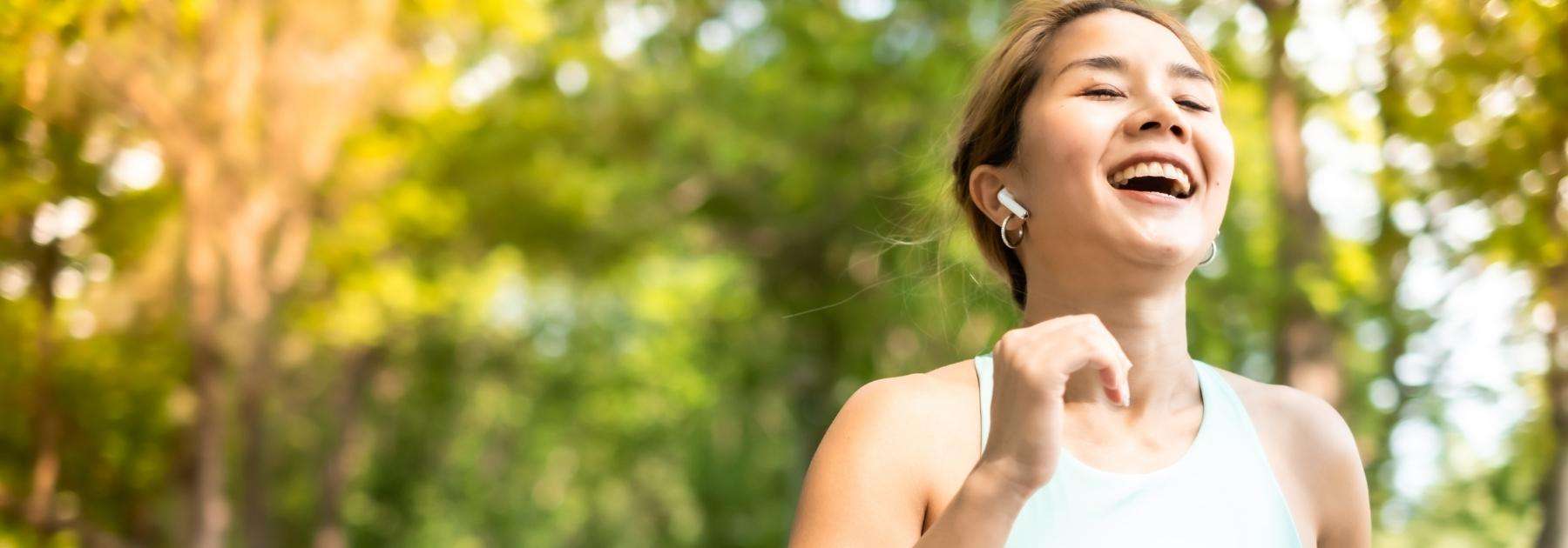 exercising weight loss happy